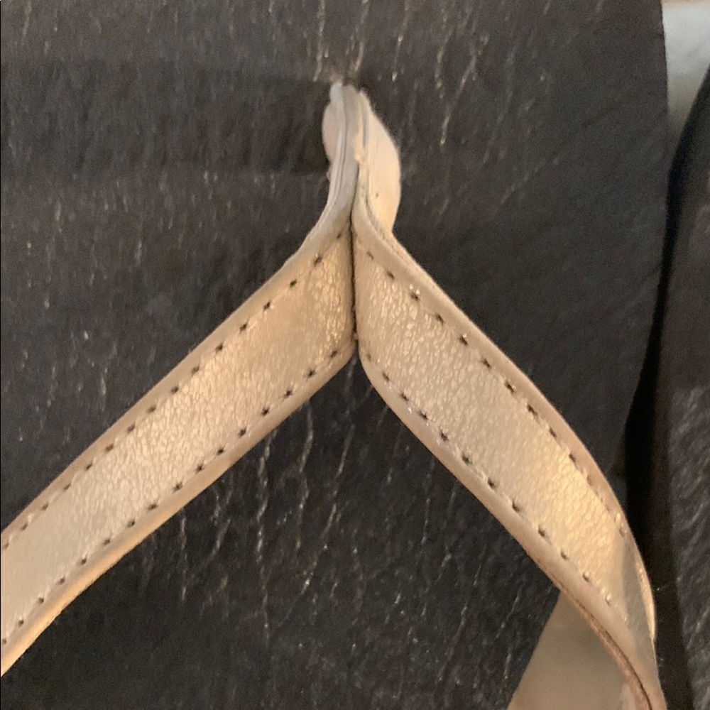 Sanuk Black and gold Sandals with Textured Sole - Picture 3 of 7